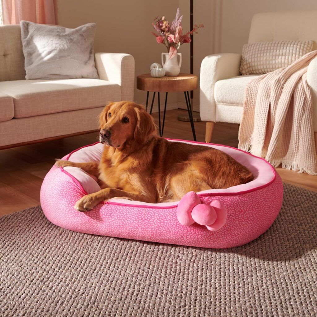 hello kitty therapeutic dog bed with a dog lying inside can help your dog get better sleep