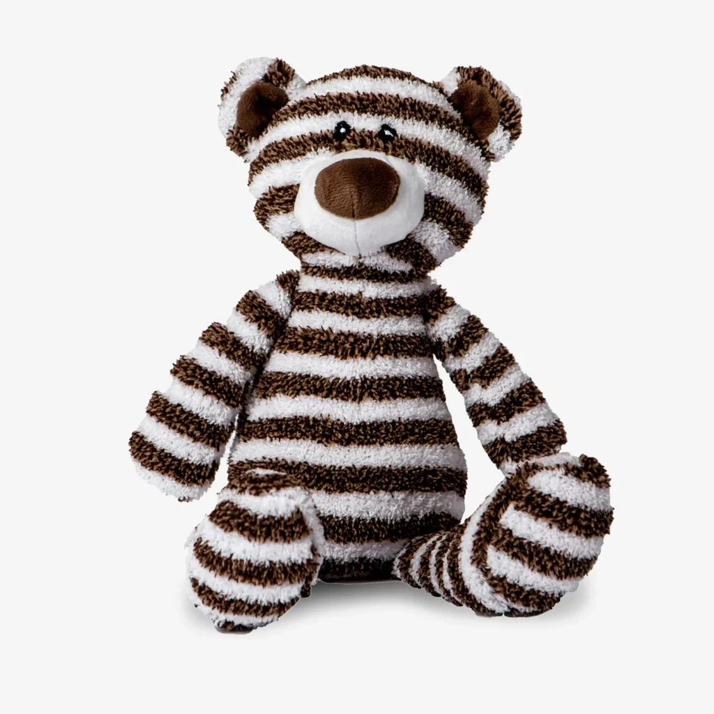 Rocky the bear stripped plush Dog Toy