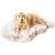 PupRug | Faux Fur Orthopedic Dog Bed | White with Brown Accents