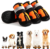 Hcpet Dog Shoes, Dog Boots for Small Dogs, Waterproof Medium Dog Booties Paw Protector for Summer Hot Pavement, Winter Snowy Day, Outdoor Walking, Indoor Hardfloors Anti Slip Sole Orange Size 5